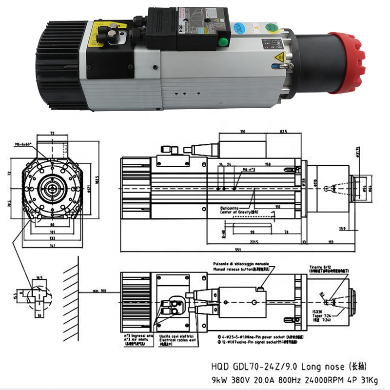 Spindle Motor - Proveedores HQD 9kw 220v 380v de