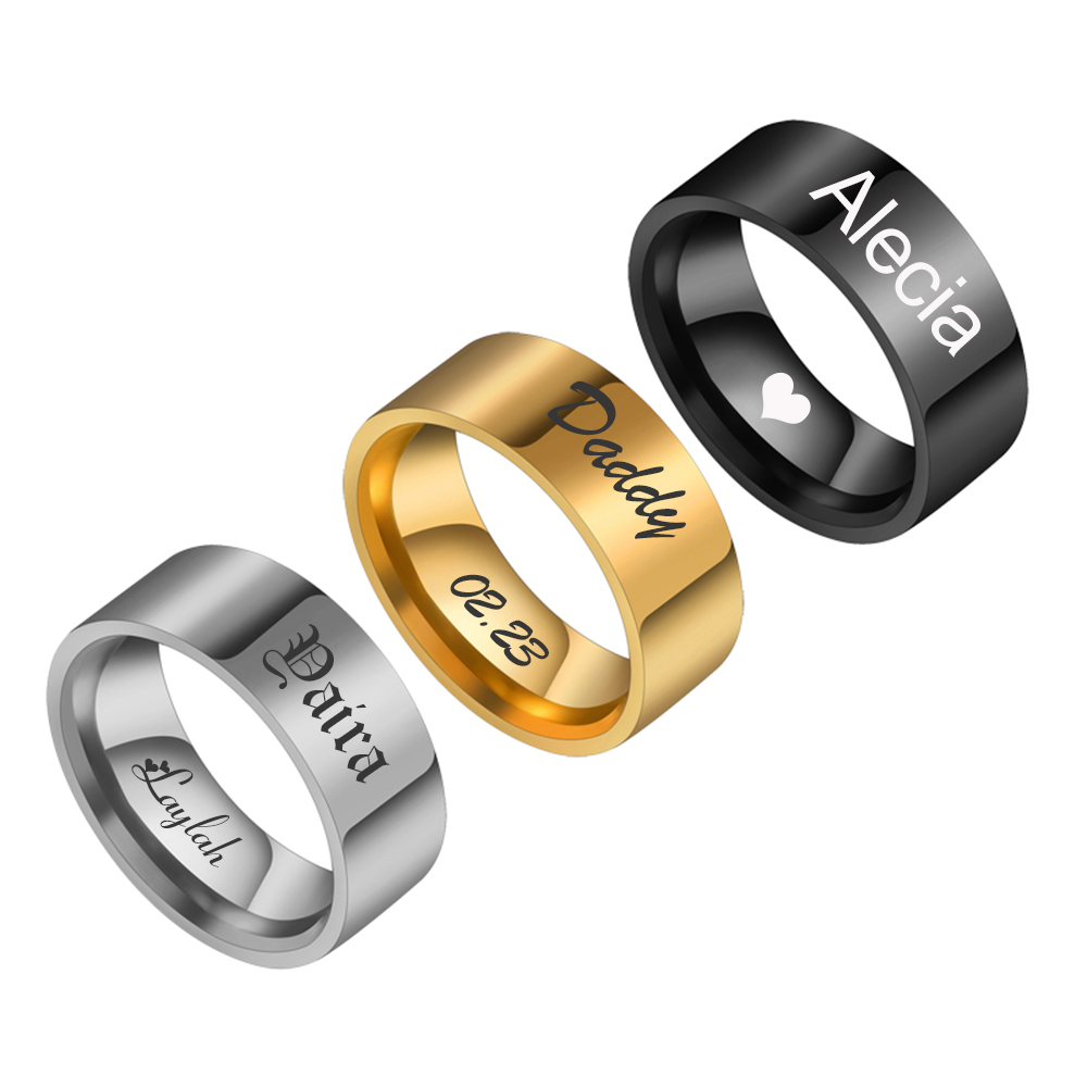 Coupling 8Mm - Anillos Punk Personalizados con Nombre y