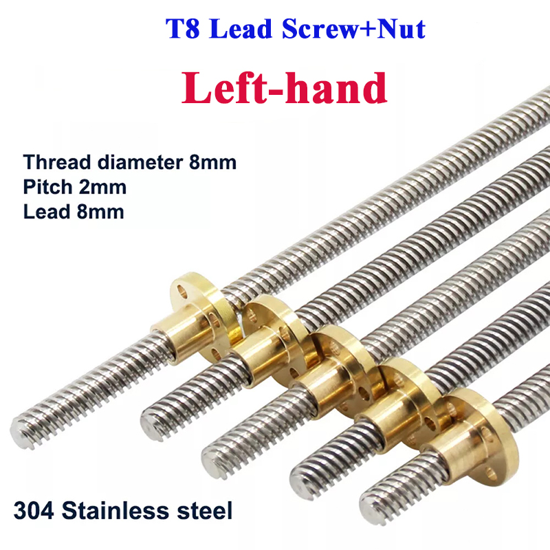 Lead Screw 8Mm - Tornillo de avance T8, rosca izquierda,