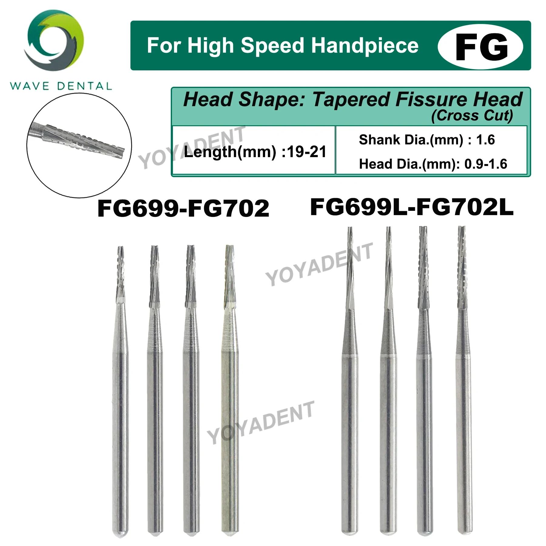 Carbide End Mill - Fresas dentales PRIMA WAVE, fresas de