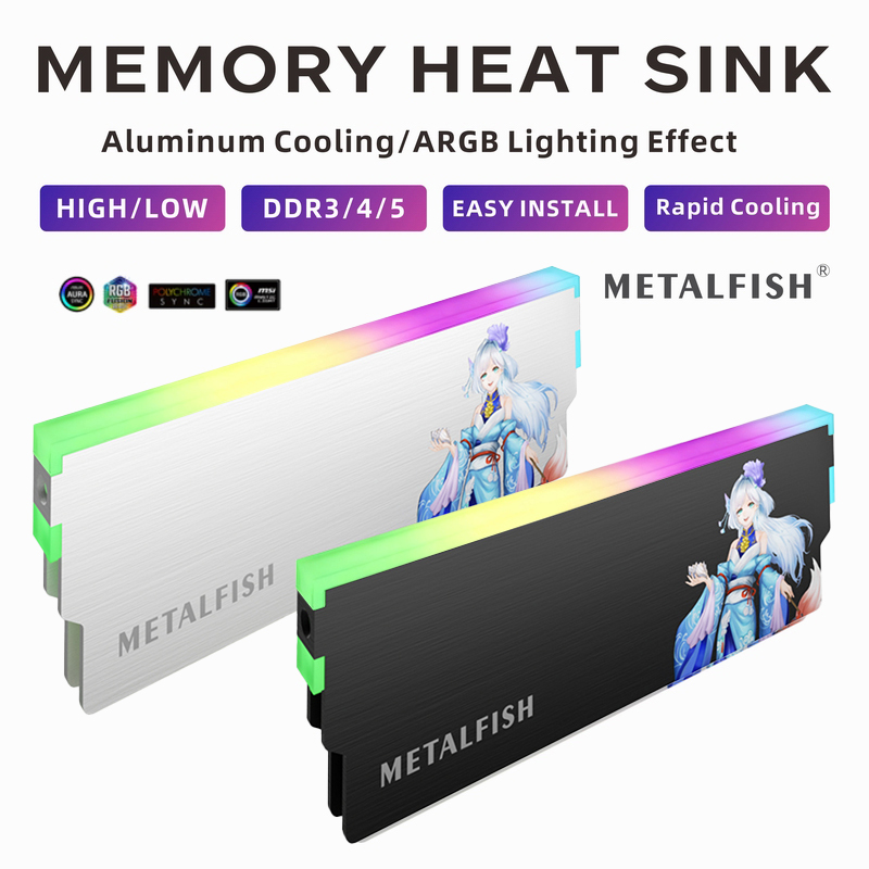 Aluminium Extrusion - Disipador de calor METALFISH DRAM 5V-3PIN