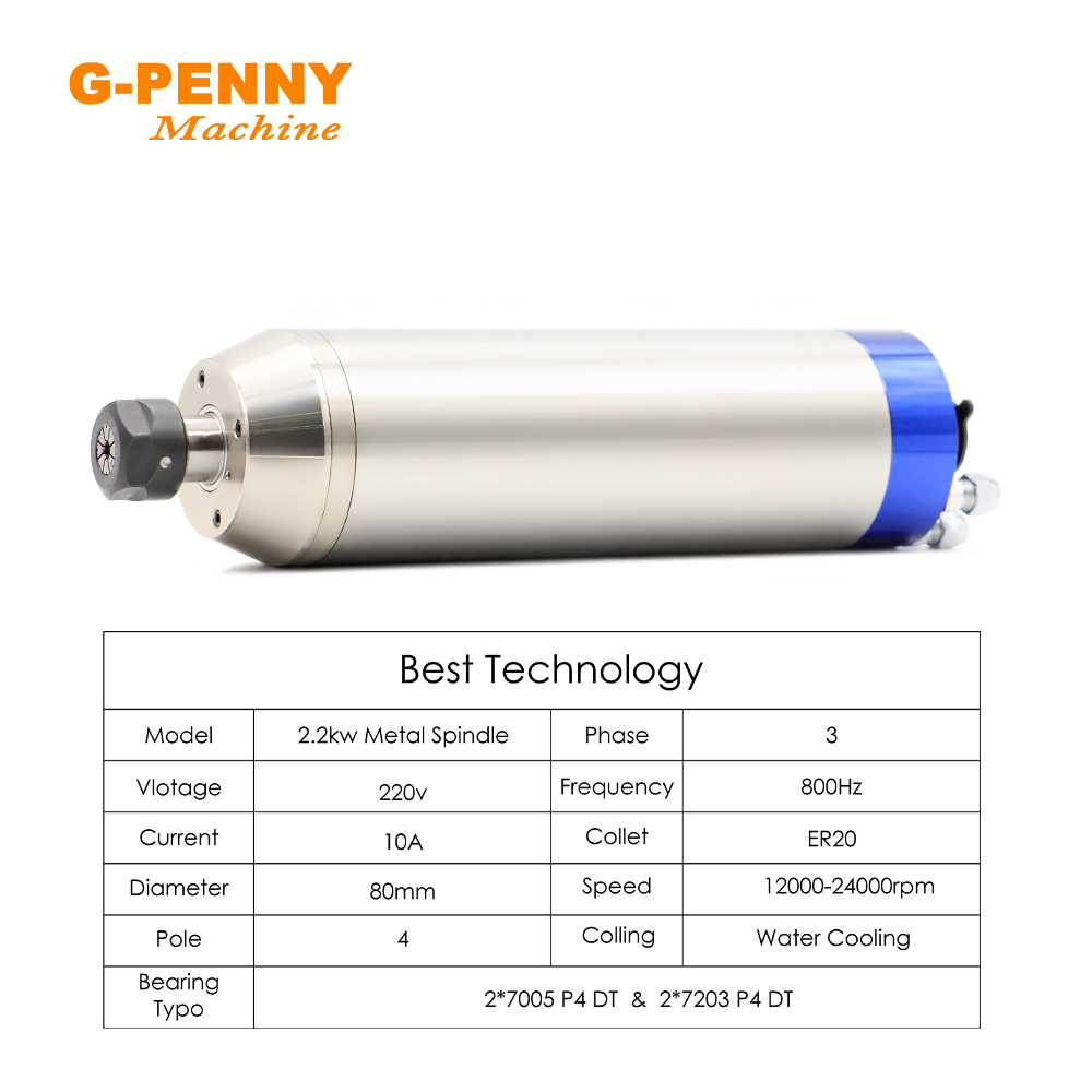 G-PENNY 2.2KW ER20 motor de hu - Water Cooled Spindle reseña y precio