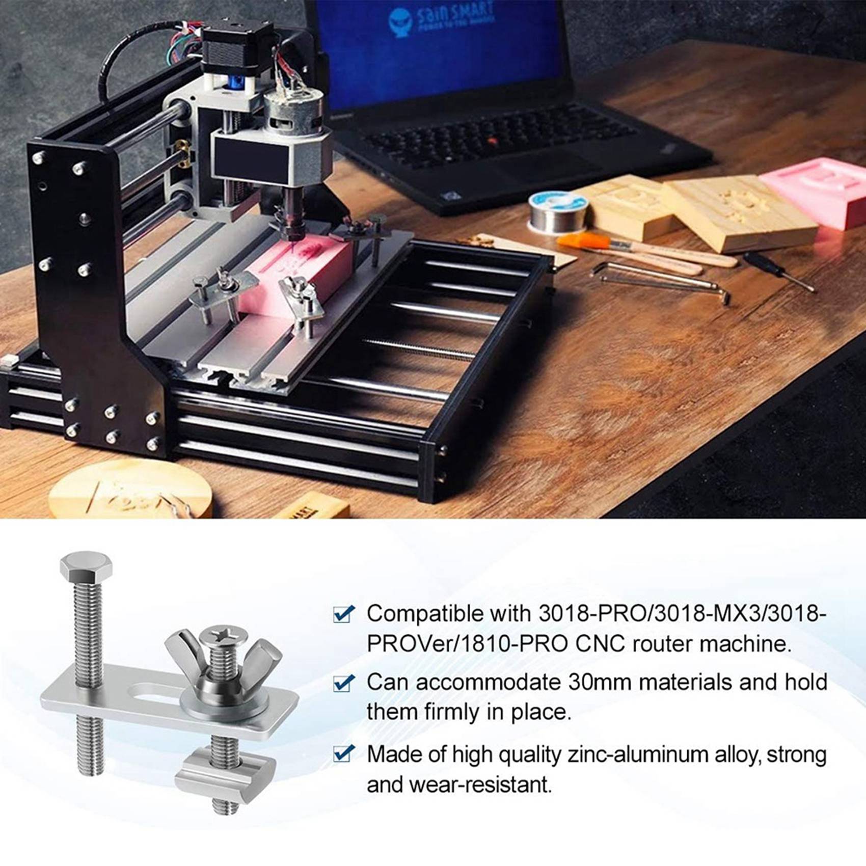 Paquete de 8 Abrazaderas en T  - 3018 Cnc reseña y precio