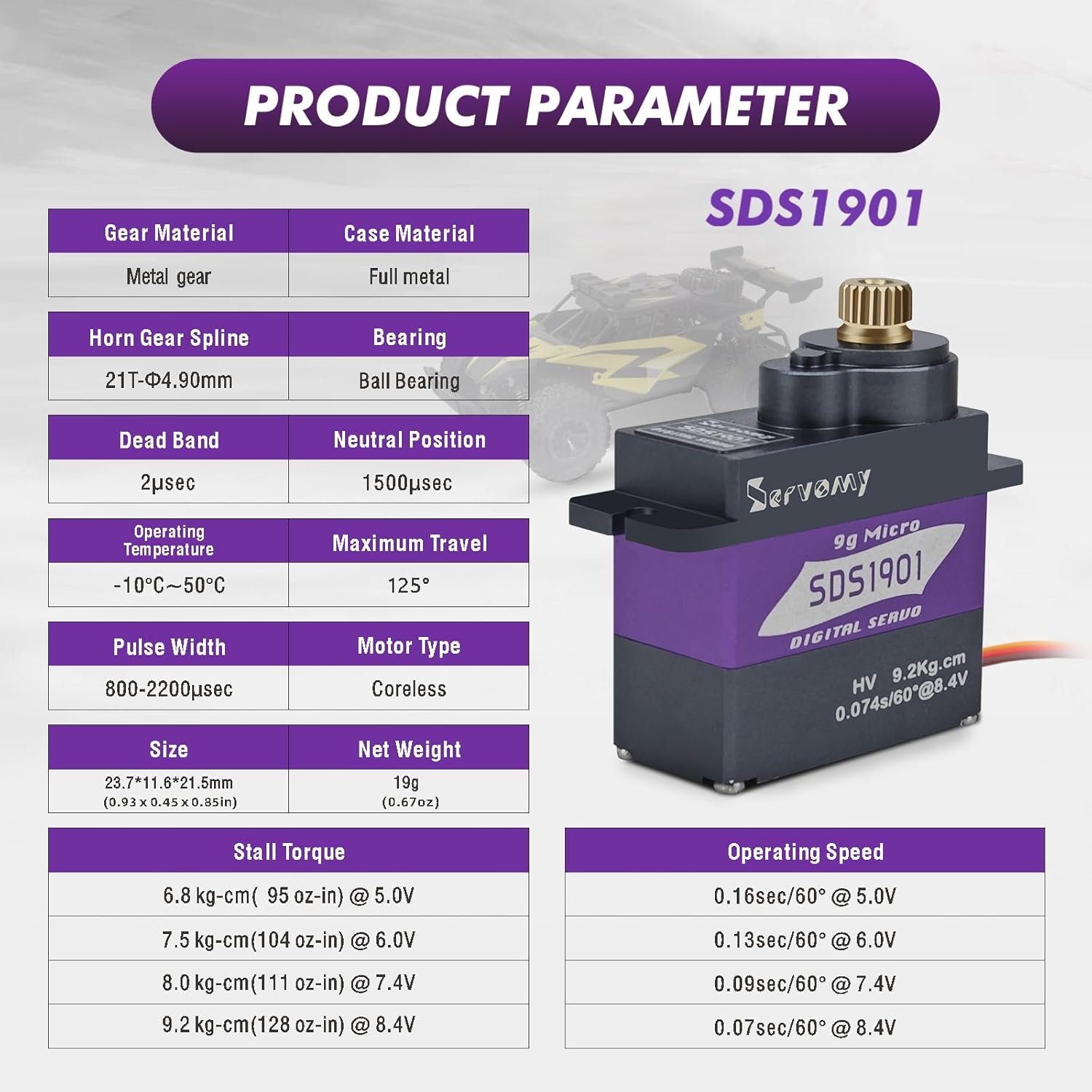 SERVOMY-SDS1901 Digital 9G Mic - Servo 9G reseña y precio
