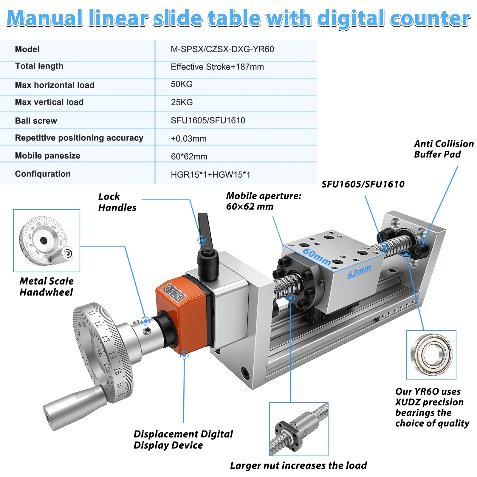 Mesa Deslizante Lineal Manual  - Linear Rail reseña y precio