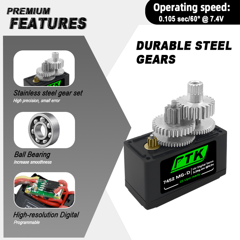 Servo Digital PTK 7452 MG-D 9g - Servo 9G reseña y precio