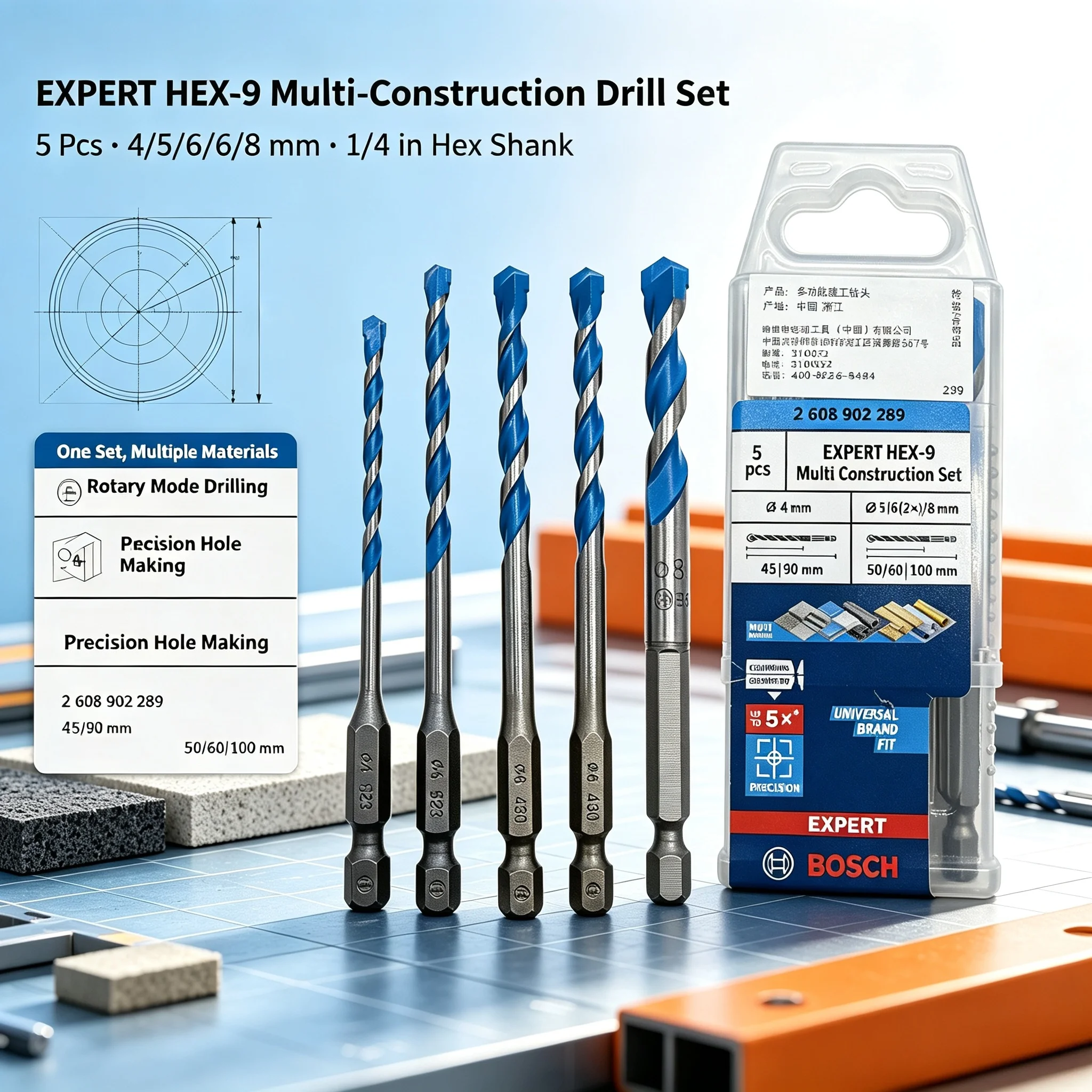 BOSCH 2608902289 EXPERT HEX-9  - Drill Bit Set reseña y precio