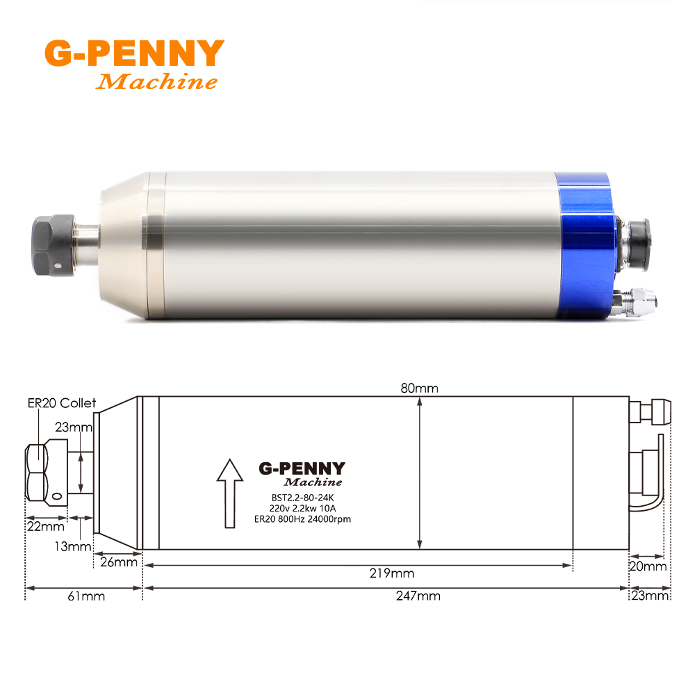 G-penny 2.2KW Motor de husillo - Water Cooled Spindle reseña y precio